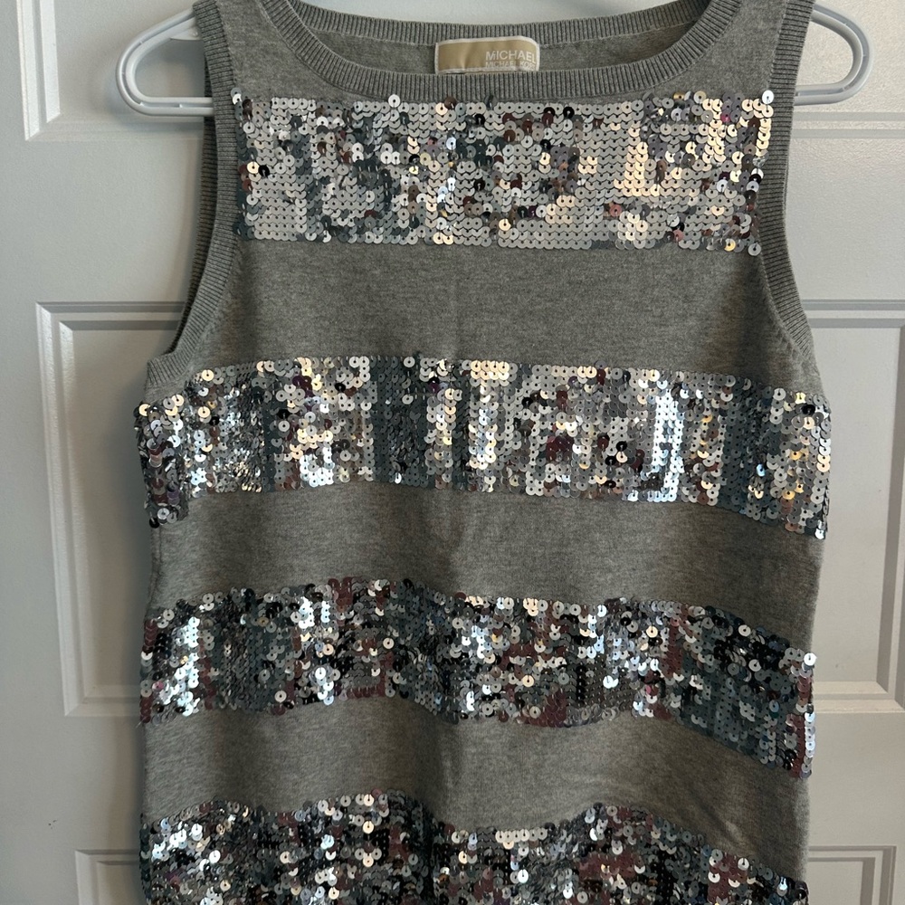 Michael Kors Silver Sequin Sweater